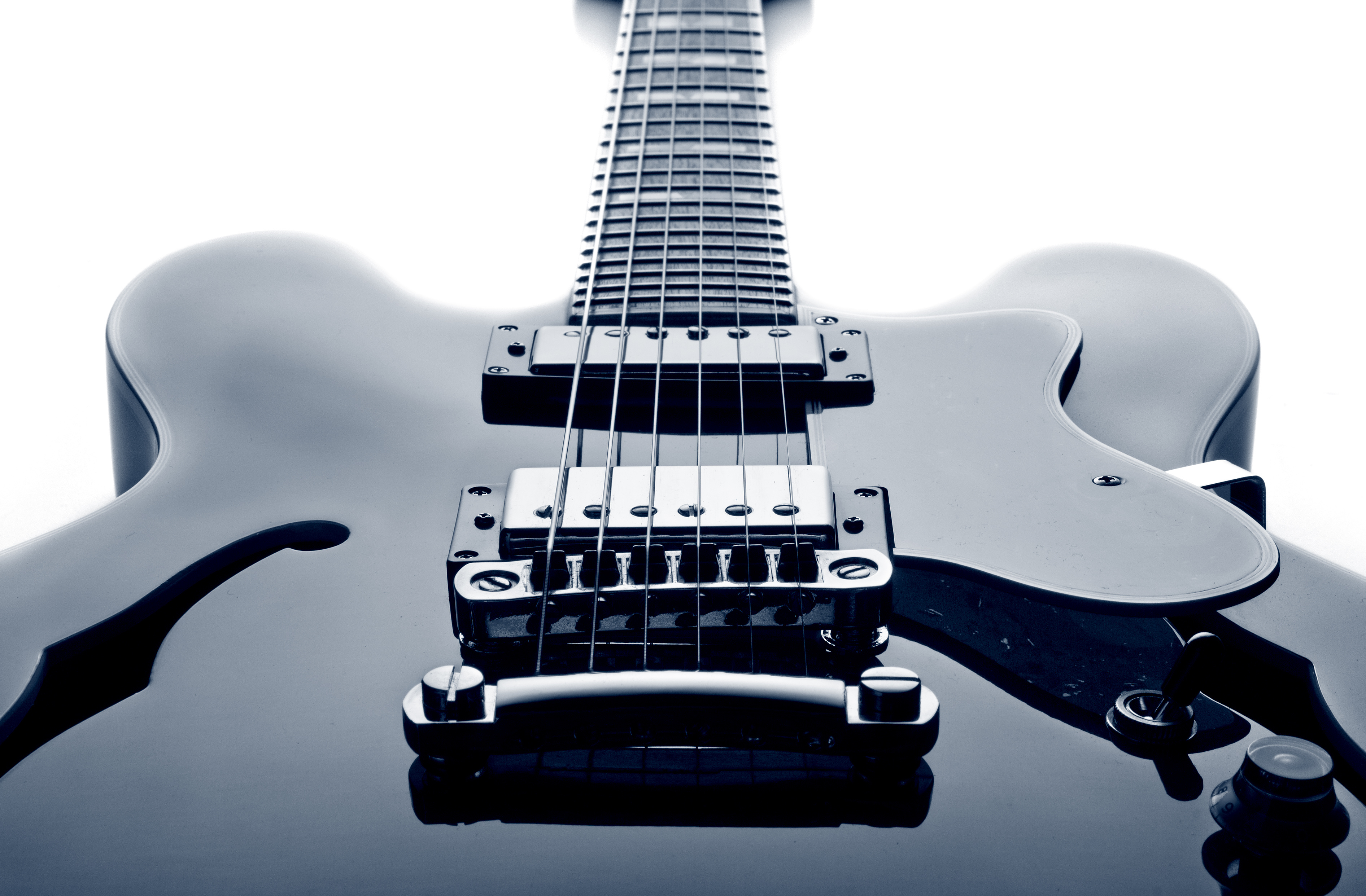 classic blues guitar on white background